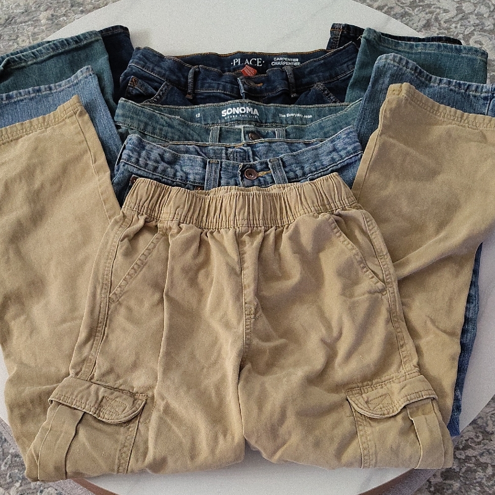 Boys 3 Jeans Bundle + 1 khaki cargo pants (all size 12)